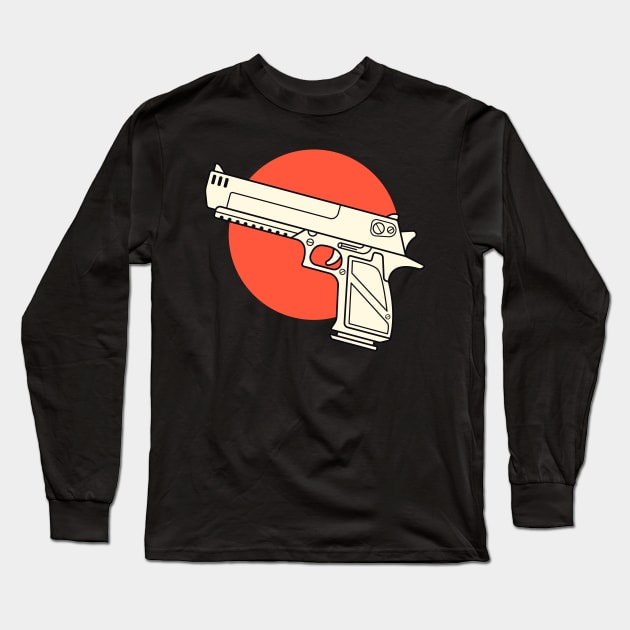 Retro Pistol Weapon Japanese Style Long Sleeve T-Shirt by anubis1986